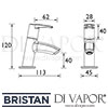 Bristan Smile Basin Taps Dimensions